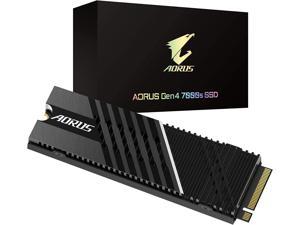 GIGABYTE AORUS Gen4 SSD 1TB up to 7000 MB/s PCIe 4.0 NVMe M.2, Nanocarbon Coated Aluminum Heatsink, 3D TLC NAND, SSD