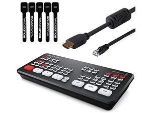Blackmagic Design ATEM Mini Pro ISO HDMI Live Stream Switcher Starter Bundle with 6 HDMI Cable 7 Cat5e Cable and 5Pack of Solid Signal Cable Ties SWATEMMINIBPRISO