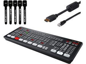 Blackmagic Design ATEM Mini Extreme HDMI Live Stream Switcher Bundle with 6 HDMI Cable 7 Cat5e Cable and 5Pack of Solid Signal Cable Ties SWATEMMINICEXT