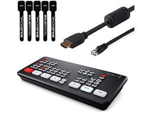 Blackmagic Design ATEM Mini HDMI Live Stream Switcher Starter Bundle with 6 HDMI Cable 7 Cat5e Cable and 5Pack of Solid Signal Cable Ties SWATEMMINI