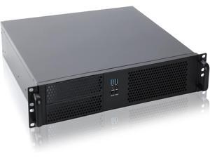 2U Micro ATX Compact Rackmount 2 x 5.25 Chassis Support ATX PS2 PSU with Side 80mm Fan