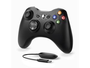 Wireless Controller Compatible with Xbox 360 24G Wireless Controller Gamepad Joystick Compatible with Xbox 360360Slim PC with Receiver  Black