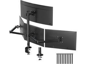 Quad Monitor Mount for 17-32 Inches - Fully Adjustable Heavy Duty 4 Monitor Mount, 4 Monitor Arm Desk Mount, Max Load 22lbs per Screen, Clamp/Grommet, VESA 75/100mm, Black