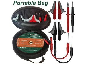 NeweggBusiness - 2 Wires 30FT 18AWG Retractable Test Leads with