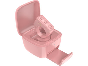 TikTok Scrolling Ring with Phone Stand, Bluetooth Page Turner for iPad/Kindle App/iPhone/Android, Remote Control for TikTok (Pink)