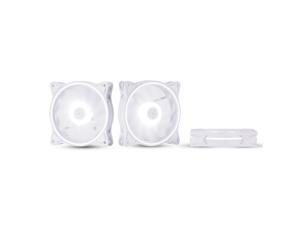 120mm Computer PC Cooling Fan White LED Game Case Cooler Fan Quiet 12V Computer PC Fan with Triple Light Loop 3-Pack
