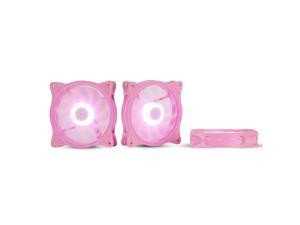 120mm Computer PC Cooling Fan Pink LED Game Case Cooler Fan Quiet 12V Computer PC Fan with Triple Light Loop 3-Pack