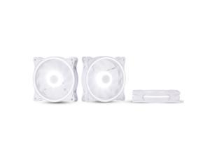 120mm Computer PC Cooling Fan White LED Game Case Cooler Fan Quiet 12V Computer PC Fan with Triple Light Loop 3-Pack