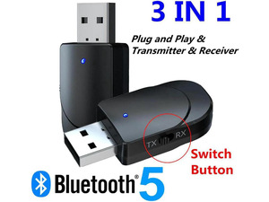 JAENFONG 5.0 Audio Receiver Transmitter 3 in 1 Mini 3.5mm Jack AUX USB Stereo Music 4 in 1 Wireless Adapter