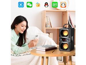 25W Portable Bluetooth Speaker with Subwoofer Wireless Stereo Bass Outdoor Party Speakers Support Remote Control FM Radio RGB LED Lights