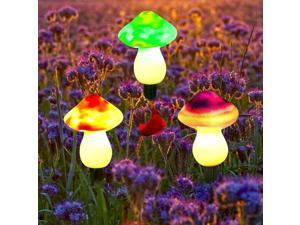 3 Pack Solar Mushroom String Lights Outdoor Waterproof Cute Multicolor Mushroom Shape Outdoor Pathway Decorative Landscape Lights