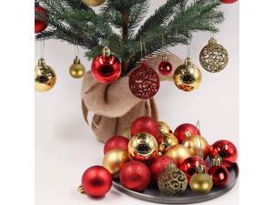 100 Pieces Christmas Ball Glitter Ornaments Red and Gold Shatterproof Christmas Decorations Tree Balls for Xmas Holiday Wedding Party Decoration Tree Ornaments Hook Strings Included