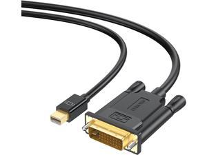 Mini DisplayPort to DVI Cable 6FT Mini DP Display Port to DVI Converter Cable Male to Male (Thunderbolt and Thunderbolt 2 Port Compatible) Black for Monitor HDTV Display Projector