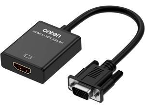 ONTEN HDMI to VGA Adapter HDMI Female to VGA Male Converter with 35mm Audio Jack for TV Stick Raspberry Pi Laptop Monitor PC Tablet Digital Camera Etc