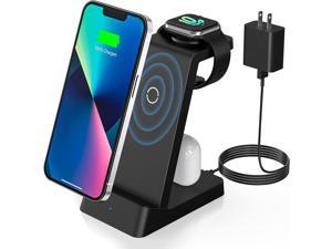 Wireless Charging Station 18W Fast Wireless Charger for iPhone 14131211ProMaxSEXSXRX8 Plus8 3 in 1 Wireless Charging Dock Stand for Apple Watch Series  Airpods with Adapter
