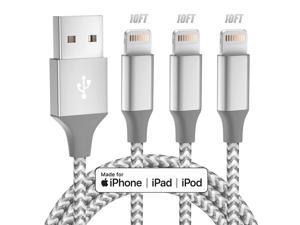 QZIIW 2Pack Long USB A to Lightning Cable 10 Feet,Apple Charging Power Cord 10 Foot for iPhone 13 12 11 Pro Max Mini XR XS X 9 8 7Plus 6 6s ipad Apple MFI Certified iPhone Charger Cable 10 Ft 