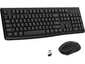 Wireless keyboard and mouse combination, full-size 2.4GHz USB computer wireless keyboard and mouse, suitable for Windows, Mac, laptop/desktop/personal computer