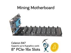 51RISC BTC-IC847 8 GPU Mining Motherboard CPU Set 8 Video Card Intel Celeron 847 Motherboard With 8 * PCIe X16 GPU Slot For Bitcoin Crypto Etherum Mining