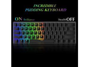 60 mechanical keyboard hotswappable ultracompact RGB game keyboard with pudding key cap linear red switch professional driversoftware  phantom black