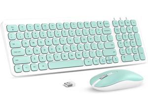 Wireless keyboard and mouse combination, cimetech compact full-size wireless keyboard and mouse set, low-noise 2.4G ultra-thin fashionable design, suitable for windows, computers, computers, laptops,