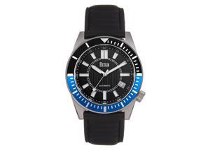 Reign Francis Leather-Band Watch W/Date - Black/Blue