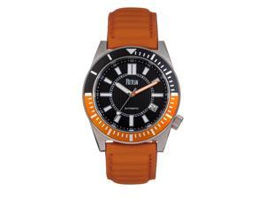 Reign Francis Leather-Band Watch W/Date - Black/Orange