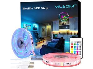ViLSOM LED Strip Lights 20ft USB LED Light Strip Kit with Remote Control RGB 5050 Color Changing LED Lights for TV Backlight Bedroom Room Home Decor 2 Rolls 10ft