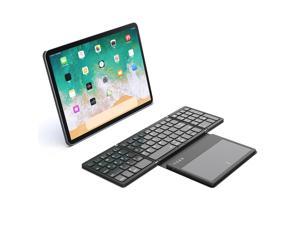 Foldable Keyboard Leather Case Portable Ultrathin Keyboard Lightweight Dustproof Bluetoothcompatible for Tablet Phone iPad