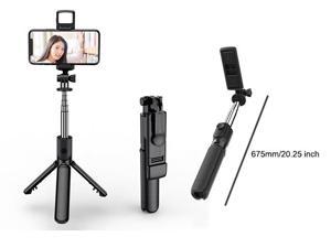 Adjustable Selfie Stick Tripod Stand  with Fill Light, and Detachable Wireless Remote and , Compatible with iPhone 13/13 Pro/12/12 Pro/11/11 Pro/XS Max/XS/XR/X/8/7, Samsung Smartphone and More
