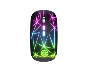 Gopa Wireless Charging Mouse 2.4Ghz Luminous RGB Gaming Office Mice 7 Color Light 5 Button Metal Scroll Wheel