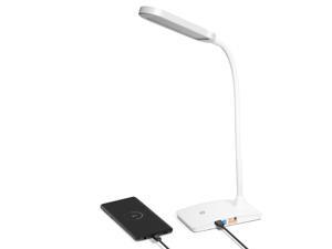 TW Lighting LED Desk Lamp with USB Charging Port Dimmable Study Home Office Lamps White