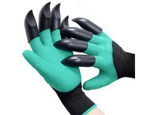 Garden Gloves with Claws Includes 8 ABS Plastic Fingertips Claws for Left and Right Hands - Quick and Easy Digging Without Tools - Universal Size (Teal, 1 Pair)