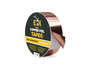 ELK Copper Foil Tape with Conductive Adhesive - Stained Glass, Arts and Crafts, Guitar, EMI Shielding, Solder, Electrical Repair and Grounding (1 Inch x 66 Feet)