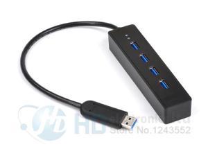 Hot Portable Super Speed 4 ports USB 30 Hub LED Indicator 5Gbps Hotswap Black