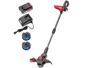 ECOMAX 18V 12" Cordless String Trimmer & Edger, Edger Lawn Tool with 90° Adjustable Head, Trim and Edge Weeds, Weed Trimmer Include 2Ah Battery and Charger, ELG03