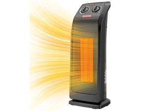 ECOWELL 18" Tower Heater for Indoor Use, 1500W Fast Heating Ceramic Electric Heater with Thermostat, 3 Modes, 60° Oscillating Portable Heater, EHT180