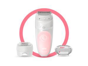 Braun Silk-epil 5 5-620 Epilator for Women for Gentle Hair Removal, White/Pink