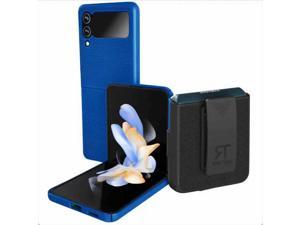 Samsung Galaxy Z Flip4 67 2022 Rome Tech Shell Holster Combo Case  Blue Case  Black Holster
