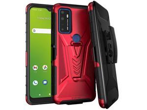 Cricket Dream 5G  ATT Radiant Max 5G 682 2021 Rome Tech DualLayer Holster Case  Red