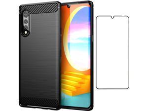 Asuwish Compatible with LG Velvet 5G/Lgvelvet Verizon G5 UW T-Mobile 2020 Case Tempered Glass Screen Protector Cover and Cell Accessories Slim Soft TPU Phone Cases for LM G900UM 4G Tmobile Black