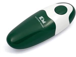 Kitchen Mama Electric Can Opener 2.0: Upgraded Blade Opens Any Can Shape - No Sharp Edge, Food-Safe, Handy with Lid Lift, Battery Operated Handheld Can Opener (Alpine Green)