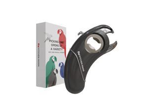 Kitchen Mama Epic One Multifunctional Opener: A Pick Ergonomic Opener- Magnetic Bottle Opener, Beer & Soda Can Opener, Pull Tab Opener, Jar Opener for Weak Hands and Arthritis, Funny Gift (Metal Gray)
