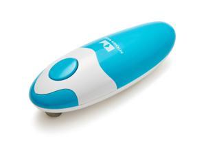 Kitchen Mama Electric Can Opener: Open Your Cans with A Simple Push of Button - Smooth Edge, Food-Safe and Battery Operated Handheld Can Opener (Sky Blue)