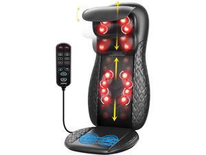 Back Massager with Heat, RENPHO Chair Massage Pad, Shiatsu and Rolling Back and Neck Massager for Chair, Massage Cushion with Heat, Height Adjustable Massage Seat, for Shoulders, Full Body