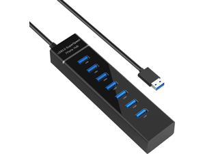 7-Port USB 3.0 Hub, Data USB Hub with12inch Long Cable for Laptop, PC, MacBook, Mac Pro, Mac Mini, iMac, Surface Pro and More