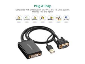 DOBACNER Ugreen VGA to DVI,VGA Male to DVI D 24+1 Female Adapter cable Supports 1080P with 1.5ft USB Power Cable for Laptop, PC, Graphics Card, DVD