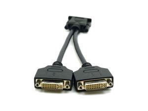 CY DMS-59 Male to Dual DVI 24+5 Female Female Splitter Extension Cable for Graphics Cards & Monitor DV-033-BK