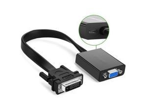 UGREEN Active DVI to VGA Adapter with Flat Cable, Dual Link DVI D 24+1 to VGA Male to Female Converter Supports 1080P,(30cm/11.8inch)40259