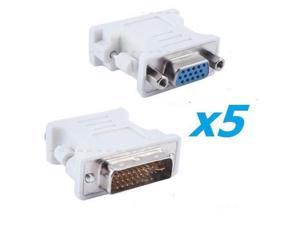 DVI-I male Analog 24+5 to VGA Female 15-pin Connector Adapter lot wholesale