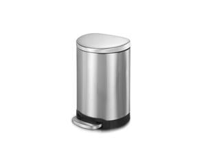 Mega Casa 16 Gal6 Liter Stainless Steel Semiround Stepon Trash Can for Bathroom and Office
